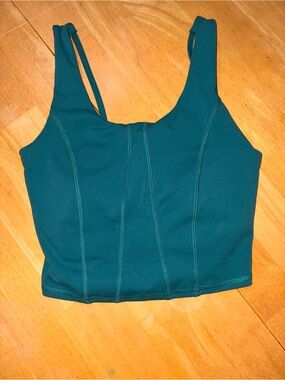 Sincerely Jules Teal Square-Neck Cropped Tank